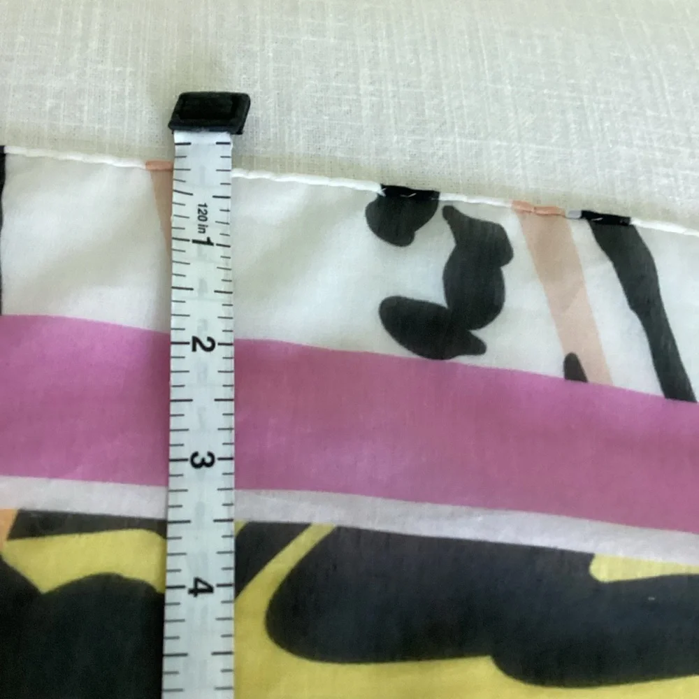 Perlavera Scarf Large Cotton Silk Blend Rolled Edges Geometric Modern Print